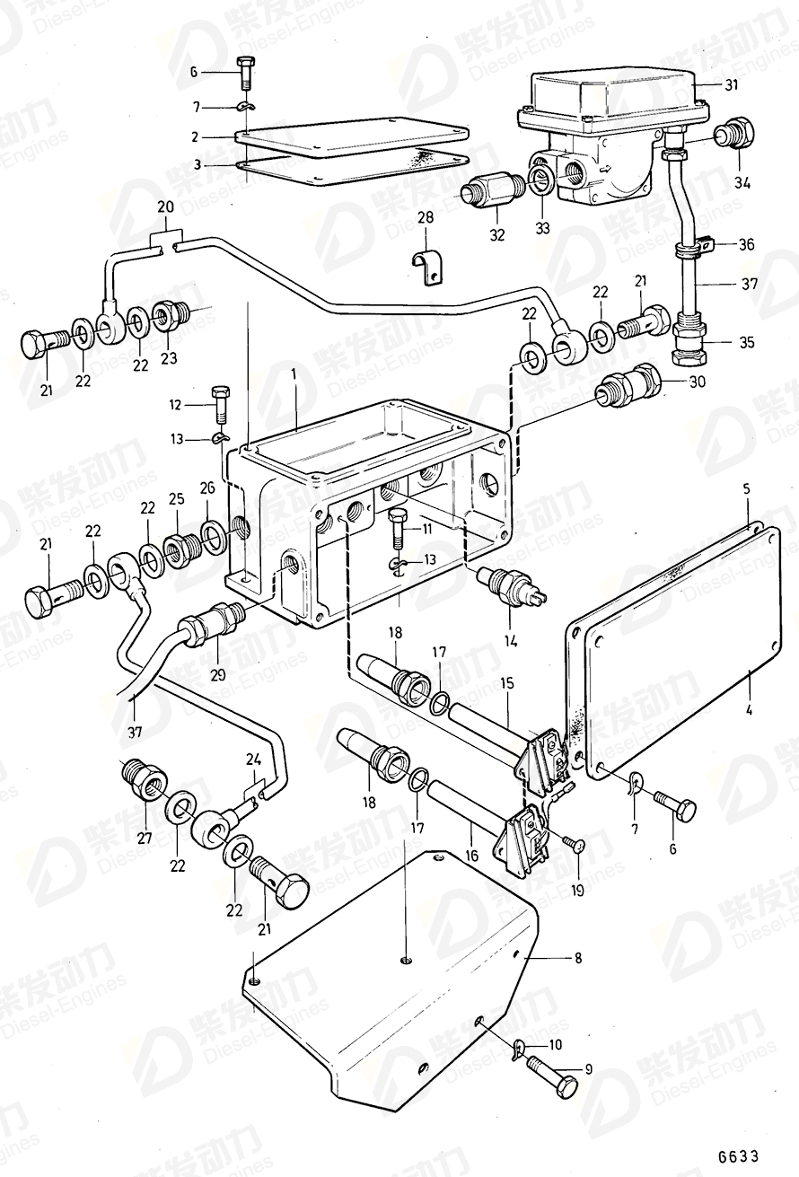 volvo penta Clamp 952633 Drawing volvo penta Clamp 952633 Drawing